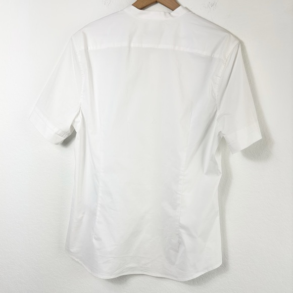H&M Muscle Fit Men White Shirt Short Sleeve Button Up Brand New Size Large New - Picture 2 of 5
